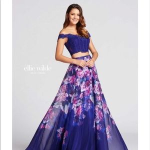 Purple and pink prom dress